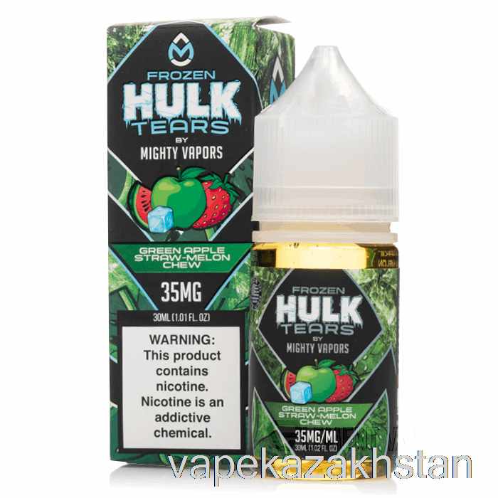 Vape Smoke Frozen Green Apple Straw Melon Chew - Hulk Tears Salts - 30mL 35mg